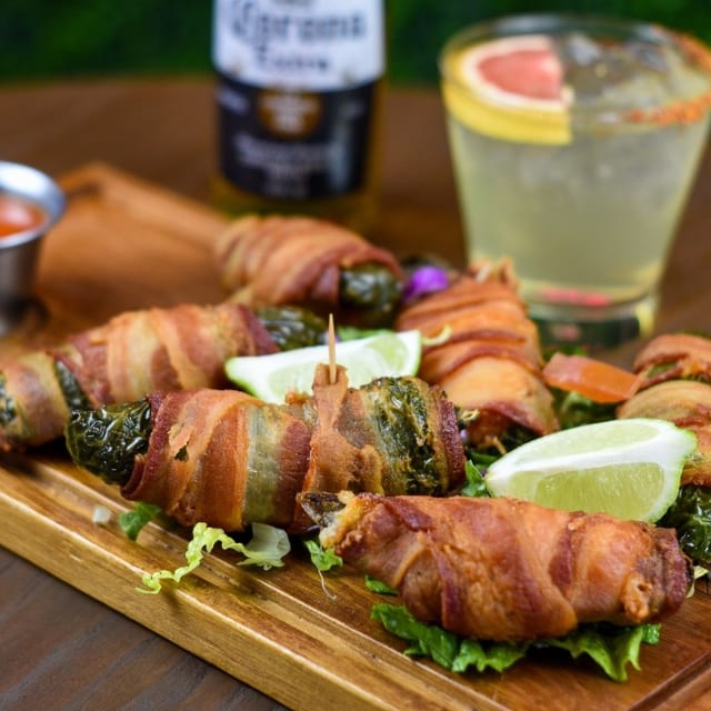 Bacon Wrapped Shrimp.